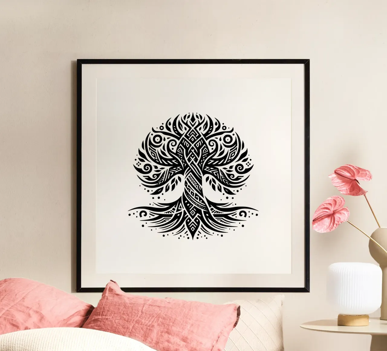 Albero della vita in bianco e nero poster da Spiritual Touch