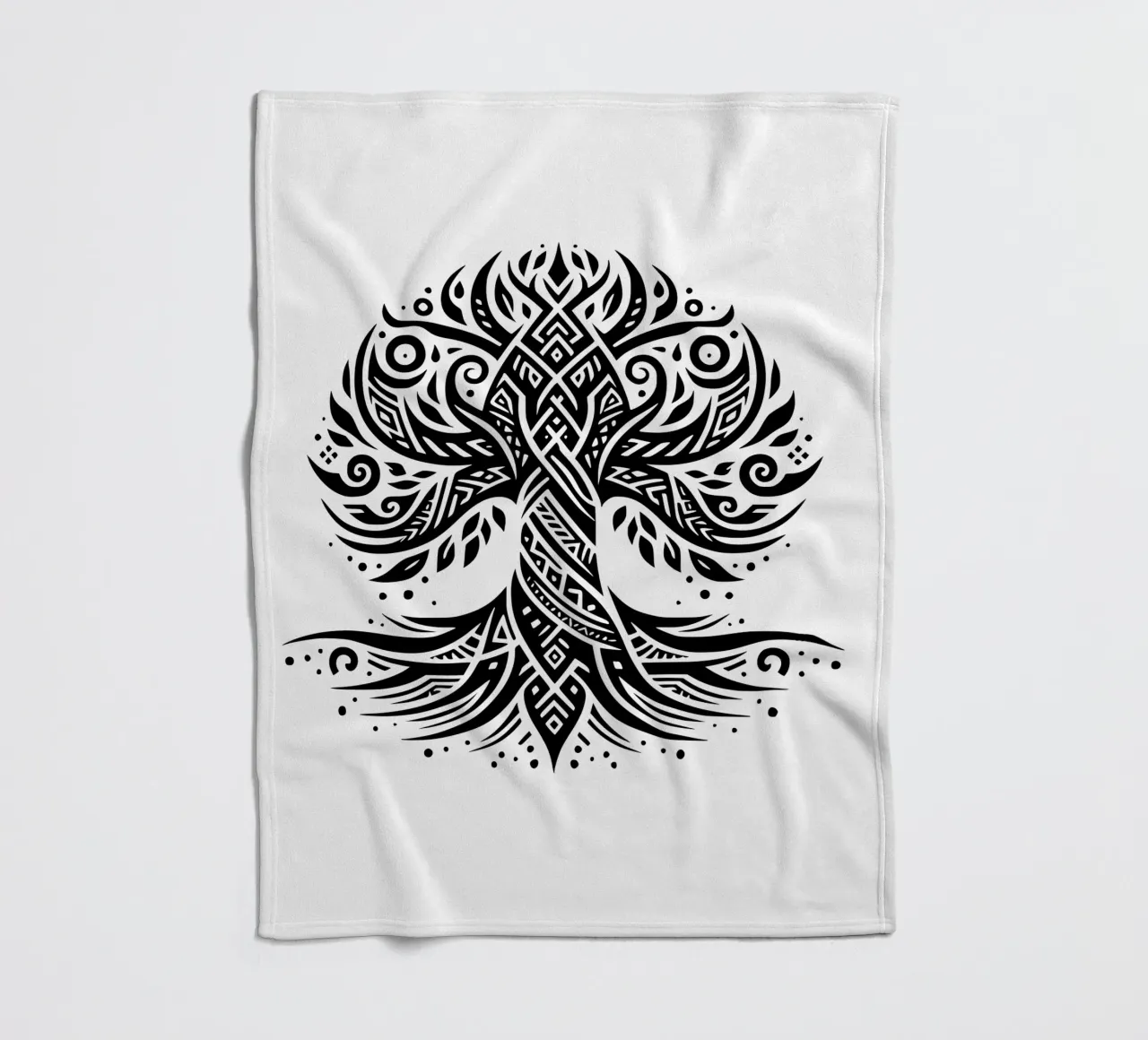 Albero della vita in bianco e nero coperta in pile da Spiritual Touch