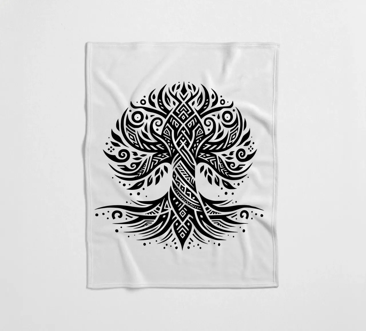 Albero della vita in bianco e nero coperta in pile da Spiritual Touch