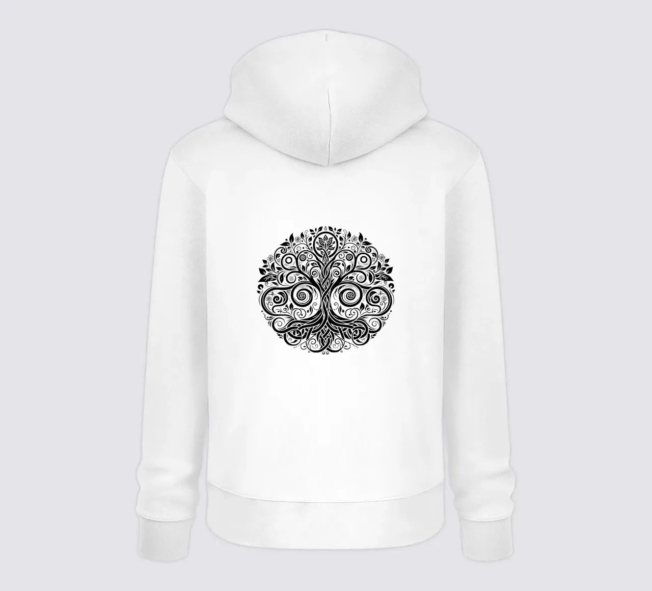 Albero della vita in bianco e nero felpa con cappuccio da Spiritual Touch