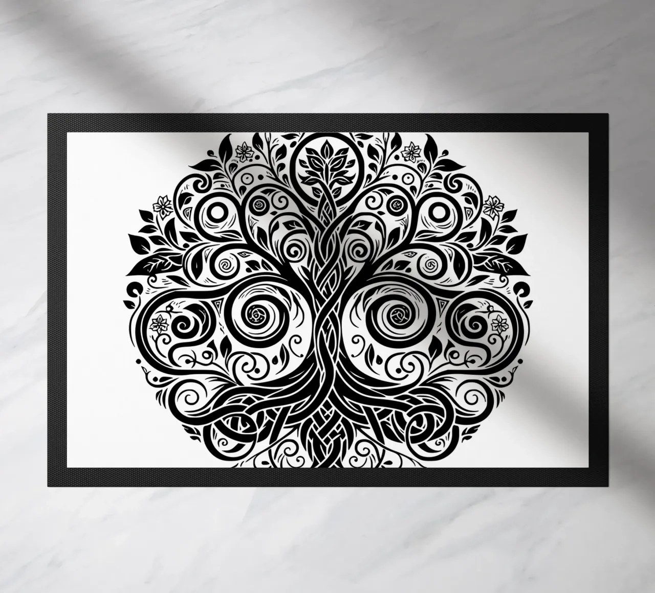 Albero della vita in bianco e nero zerbino da Spiritual Touch