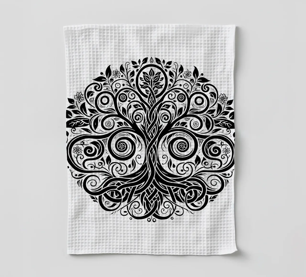 Albero della vita in bianco e nero canovaccio da cucina da Spiritual Touch