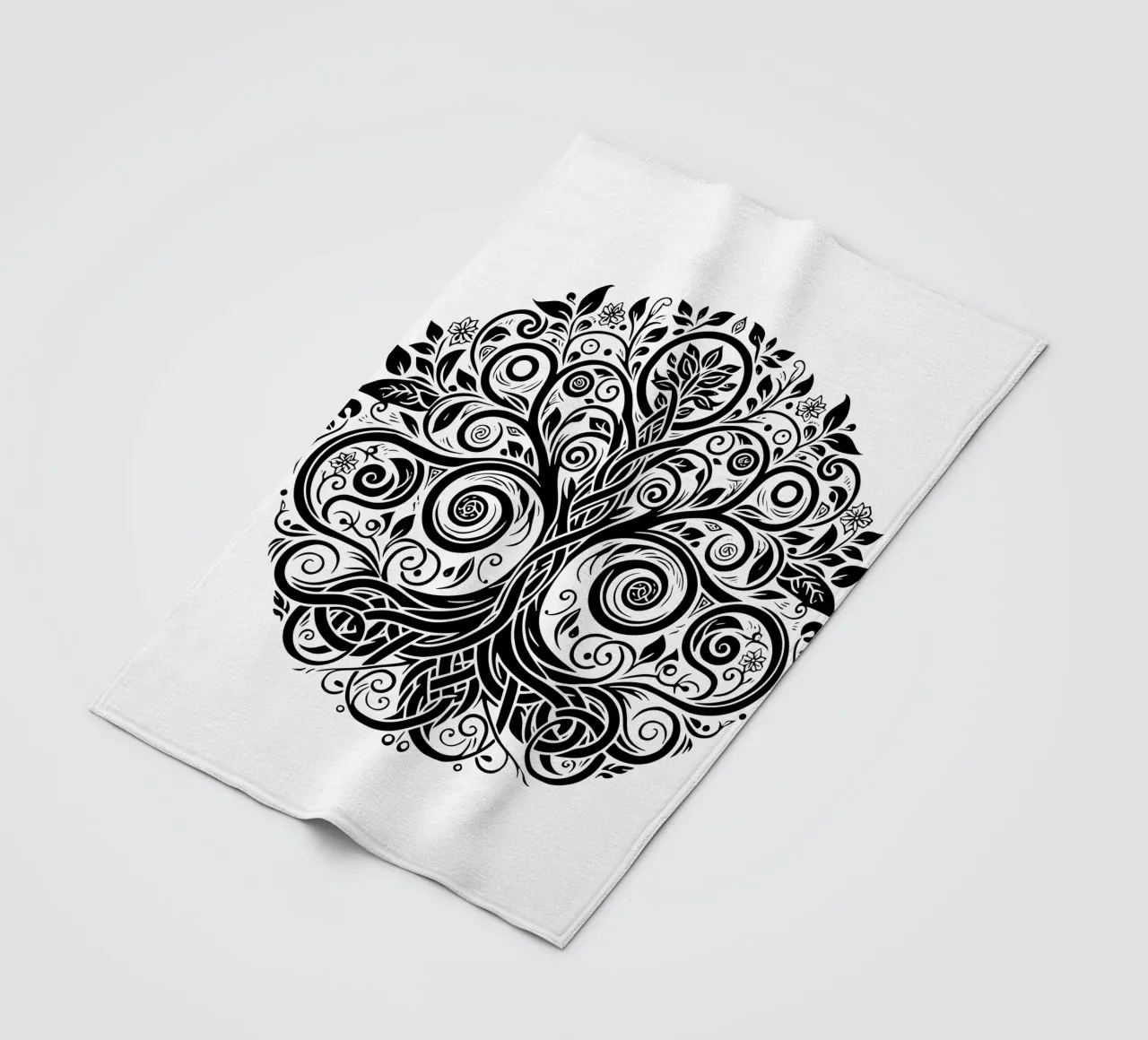 Albero della vita in bianco e nero coperta in pile da Spiritual Touch