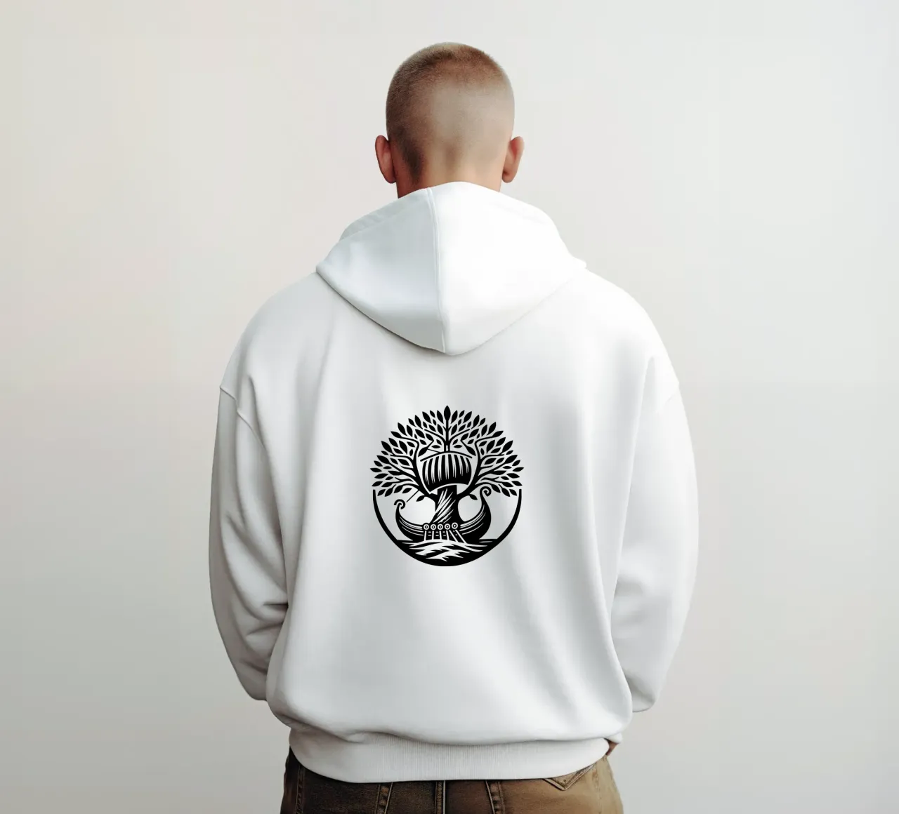 Albero della vita in bianco e nero felpa con cappuccio da Spiritual Touch