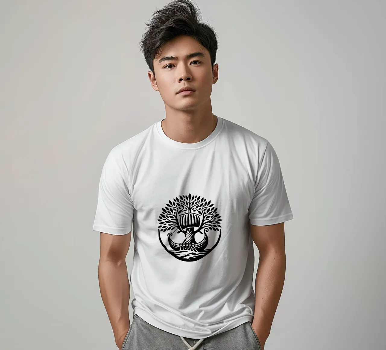 Albero della vita in bianco e nero t-shirt da Spiritual Touch