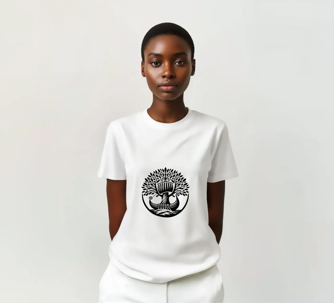 Albero della vita in bianco e nero t-shirt da Spiritual Touch