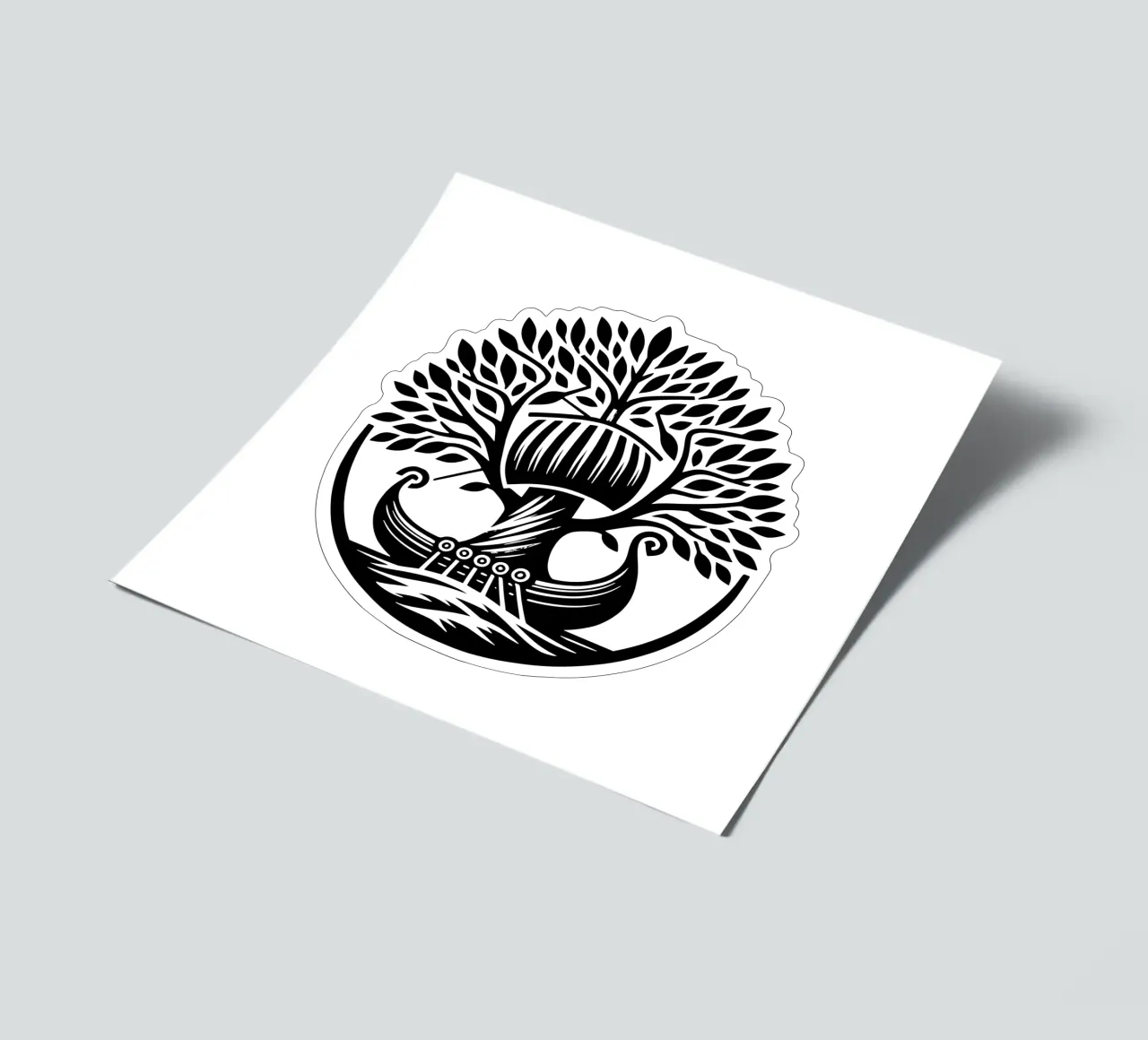 Albero della vita in bianco e nero foglio adesivo da Spiritual Touch