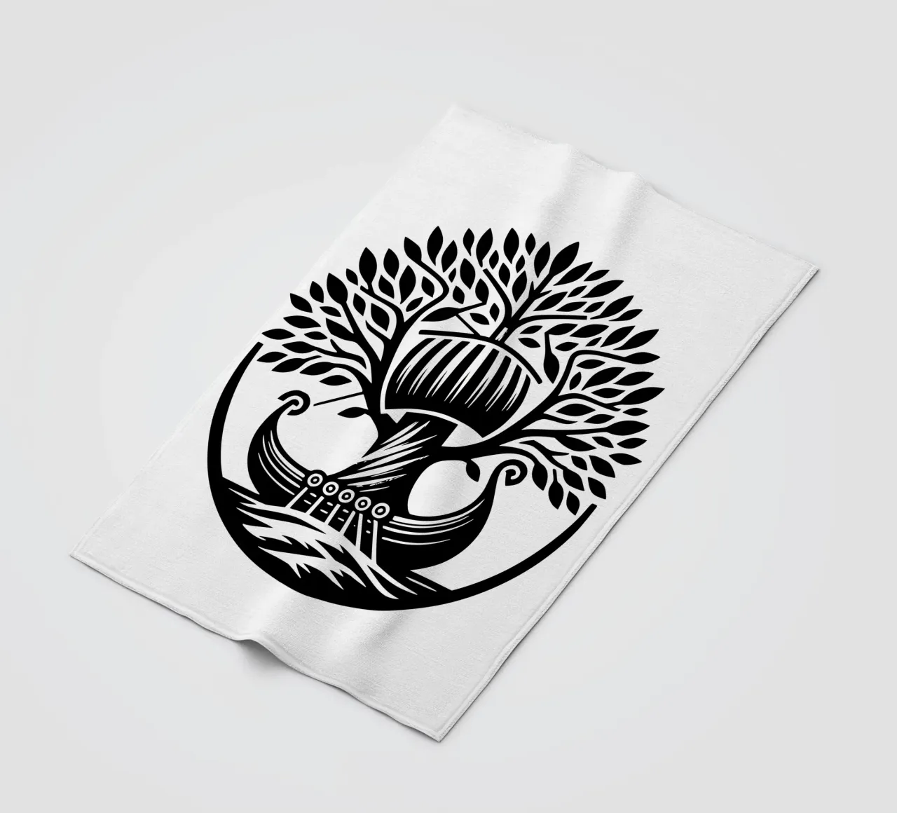 Albero della vita in bianco e nero coperta in pile da Spiritual Touch
