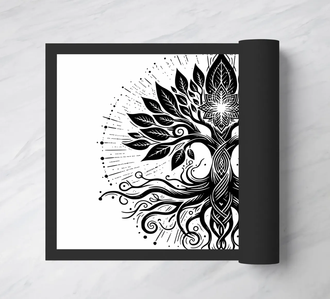 Albero della vita in bianco e nero zerbino da Spiritual Touch