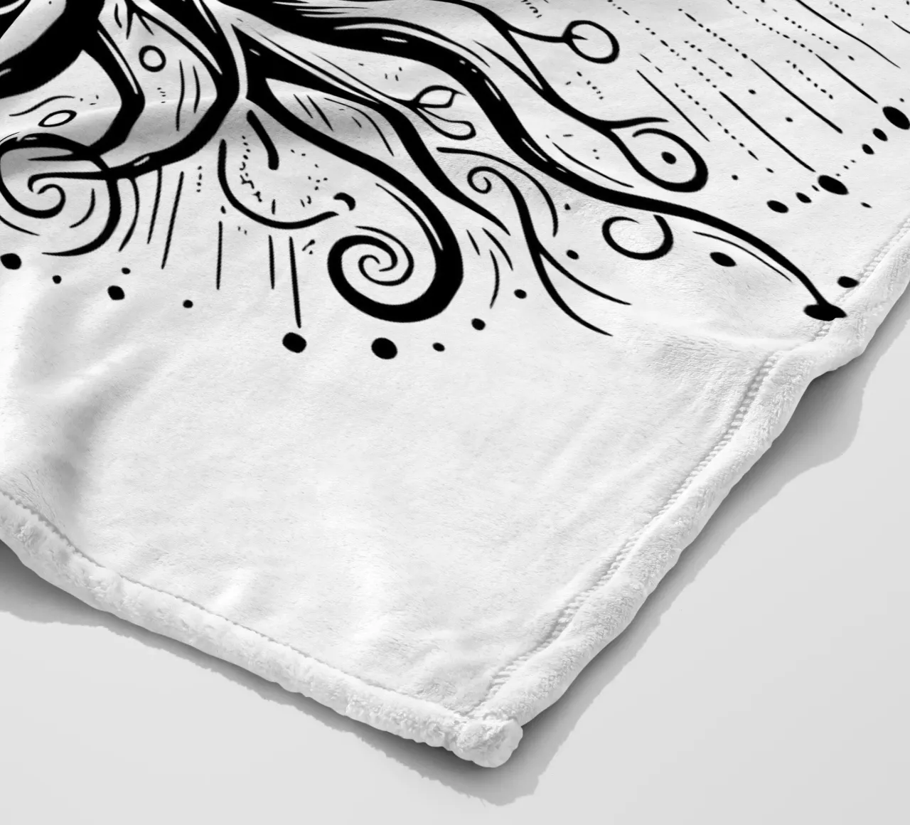 Albero della vita in bianco e nero coperta in pile da Spiritual Touch