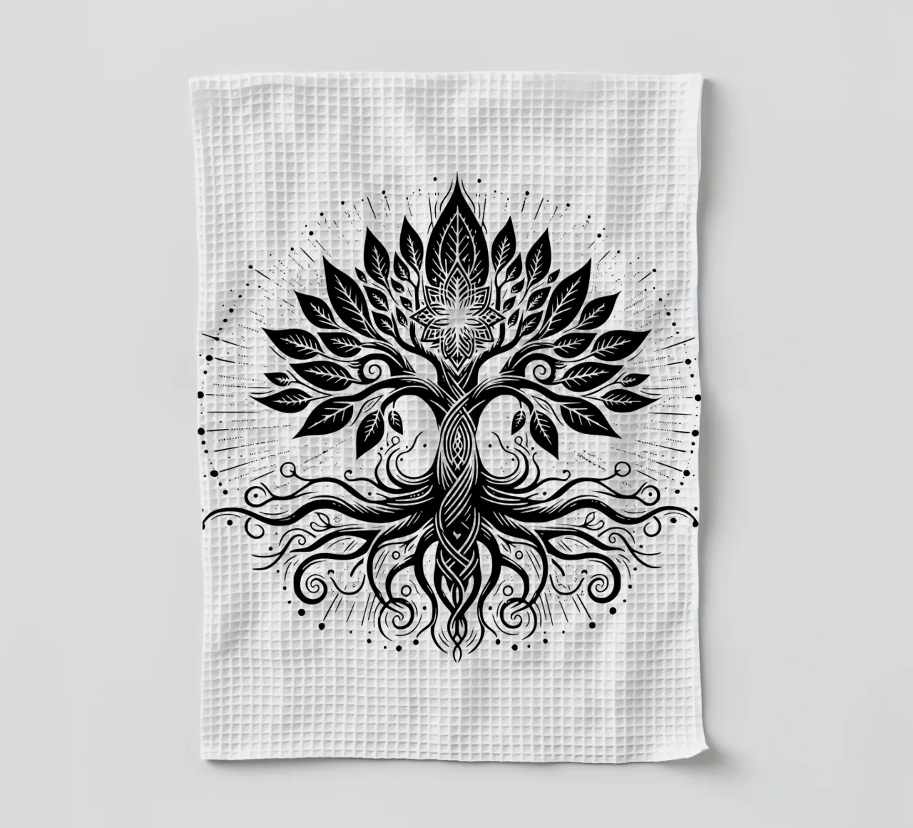 Albero della vita in bianco e nero canovaccio da cucina da Spiritual Touch