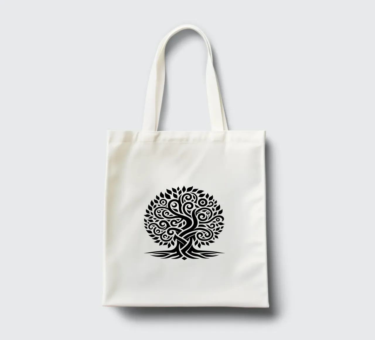 Albero della vita in bianco e nero borsa in juta da Spiritual Touch