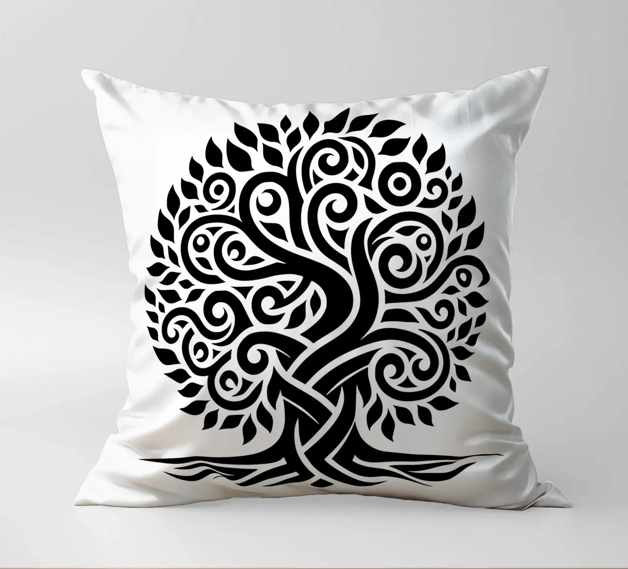 Albero della vita in bianco e nero cuscino da Spiritual Touch