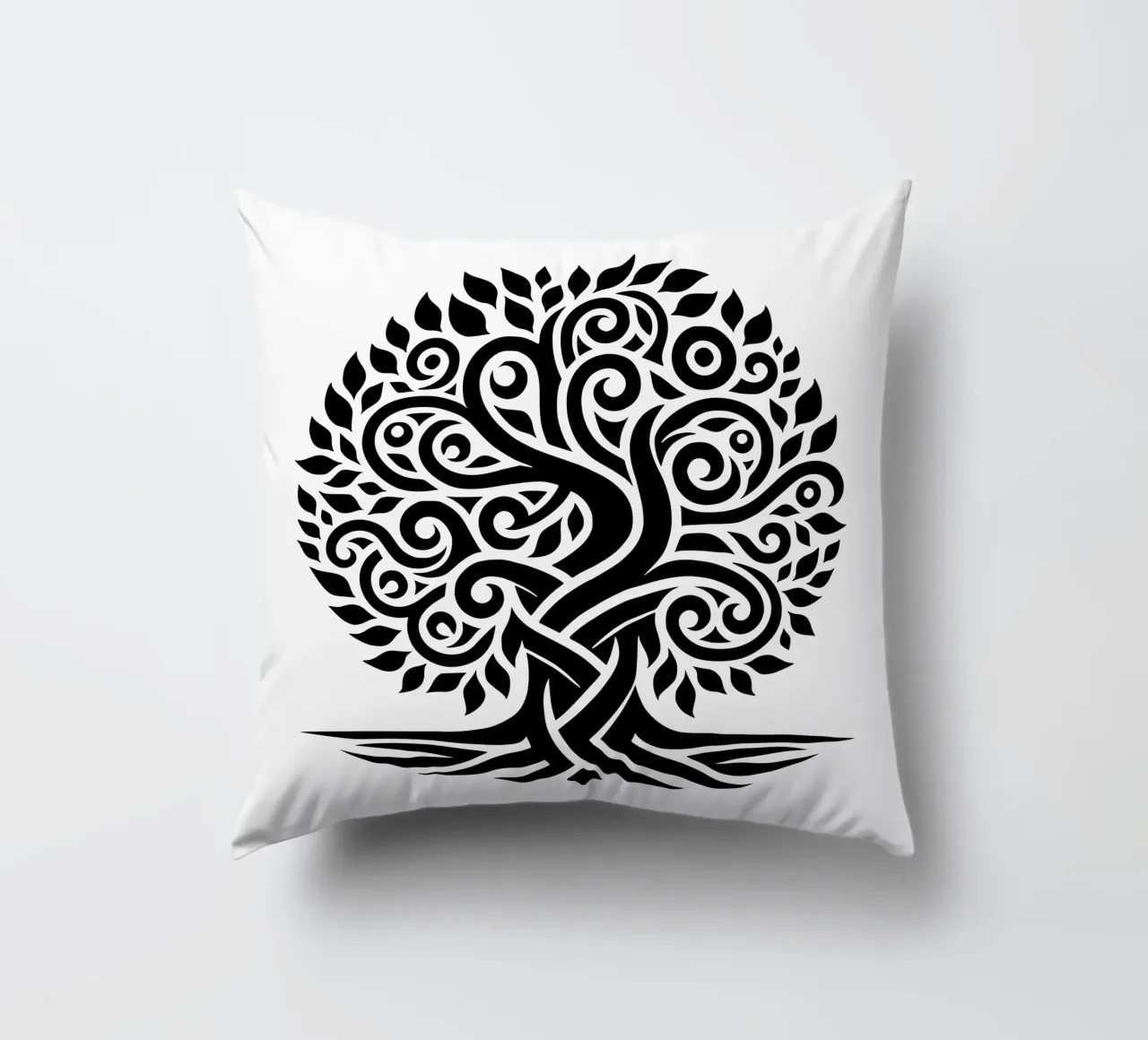 Albero della vita in bianco e nero cuscino da Spiritual Touch