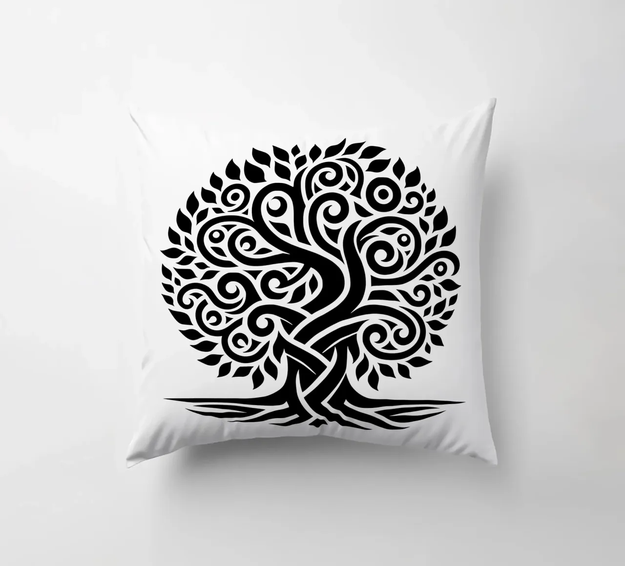 Albero della vita in bianco e nero cuscino da Spiritual Touch
