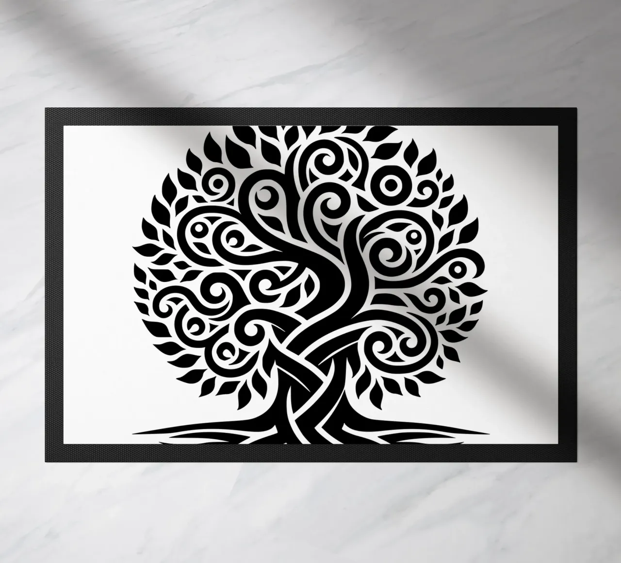 Albero della vita in bianco e nero zerbino da Spiritual Touch