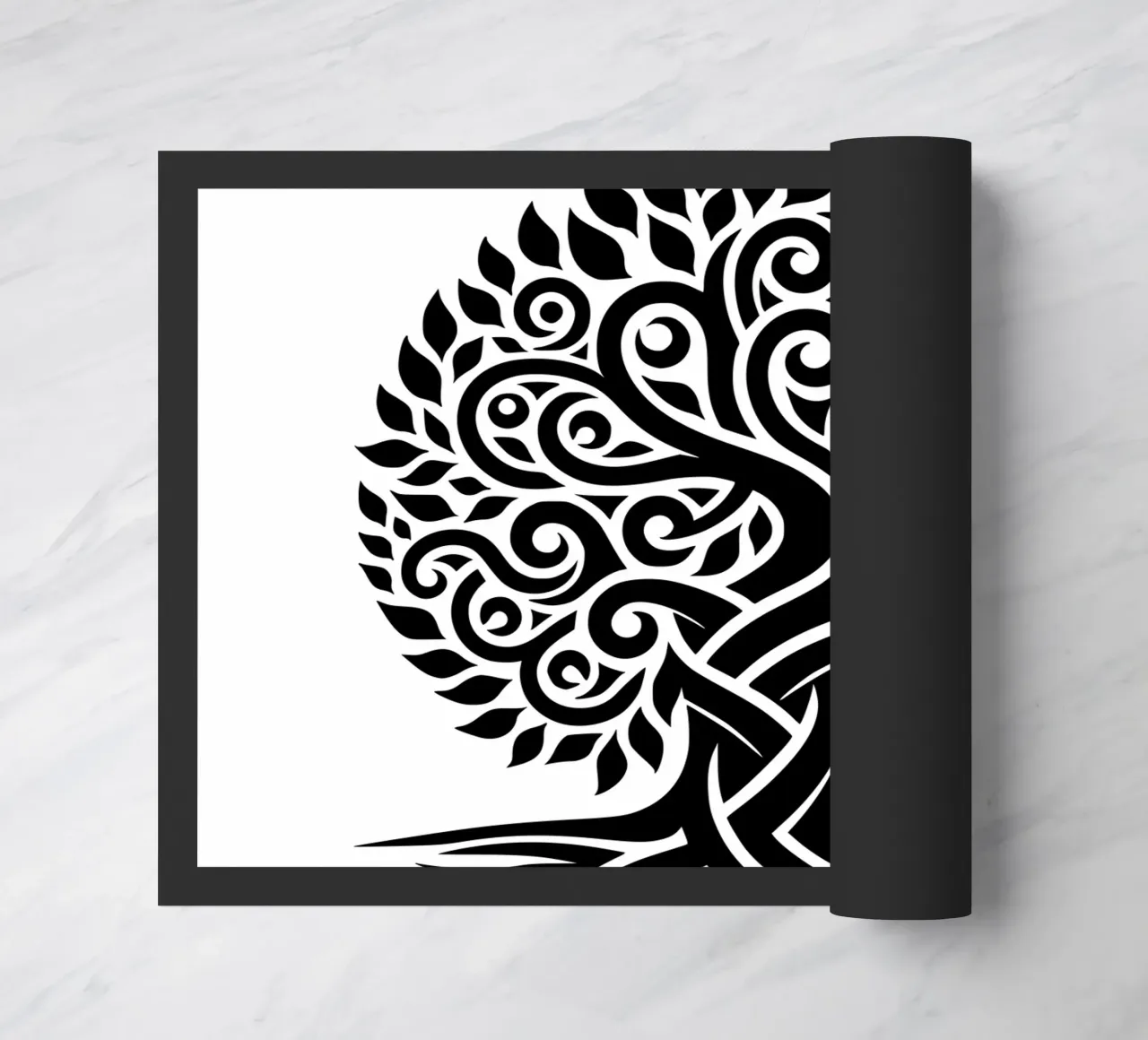 Albero della vita in bianco e nero zerbino da Spiritual Touch