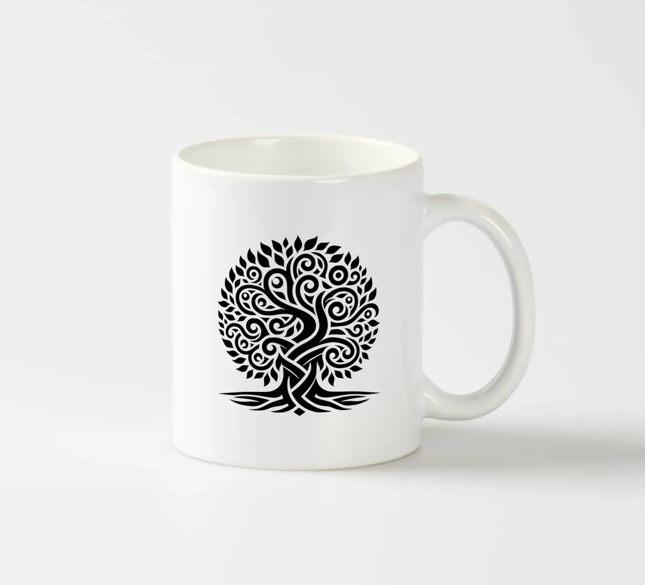 Albero della vita in bianco e nero tazza in ceramica da Spiritual Touch