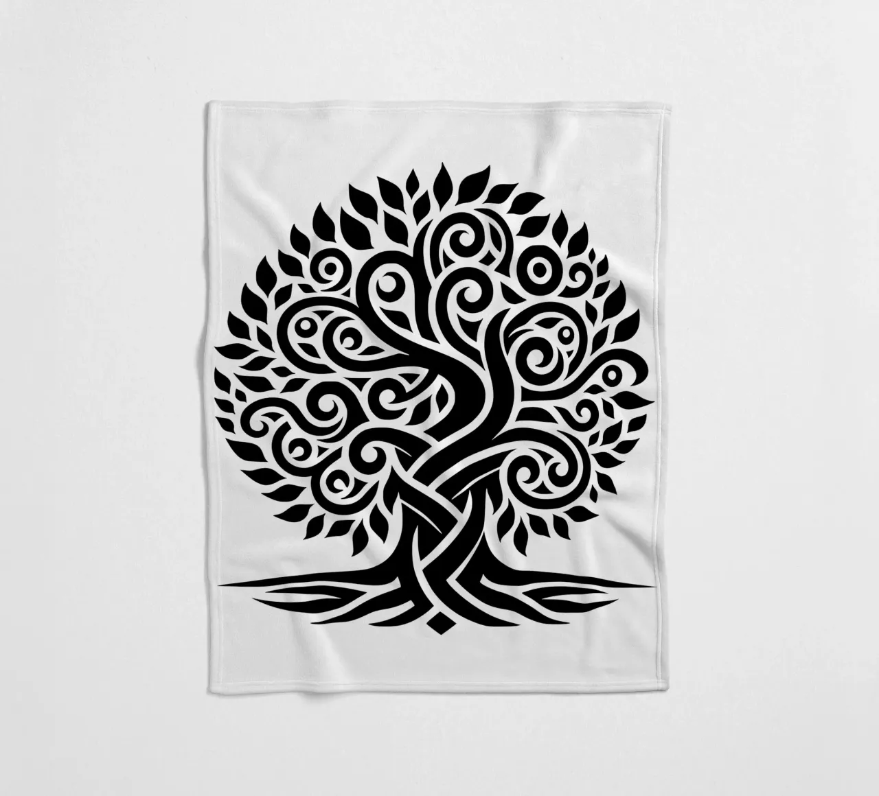 Albero della vita in bianco e nero coperta in pile da Spiritual Touch