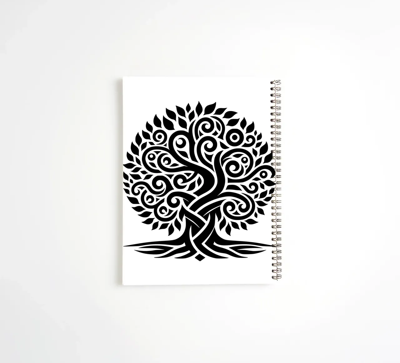 Schwarz-weißer Lebensbaum Ringbuch von Spiritual Touch