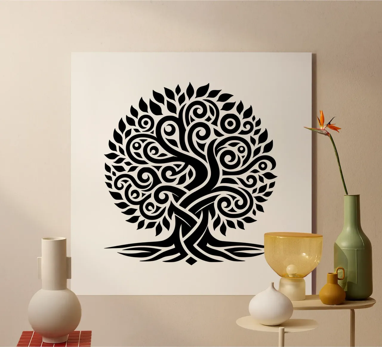 Albero della vita in bianco e nero plexiglass da Spiritual Touch