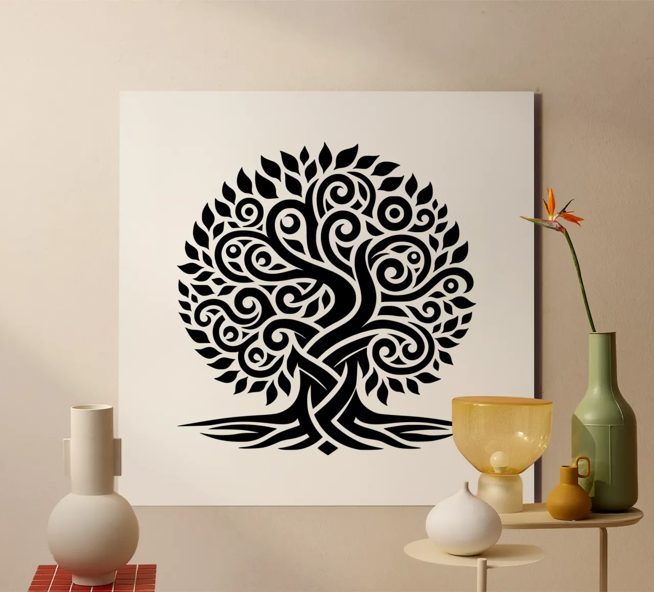 Albero della vita in bianco e nero alluminio dibond da Spiritual Touch