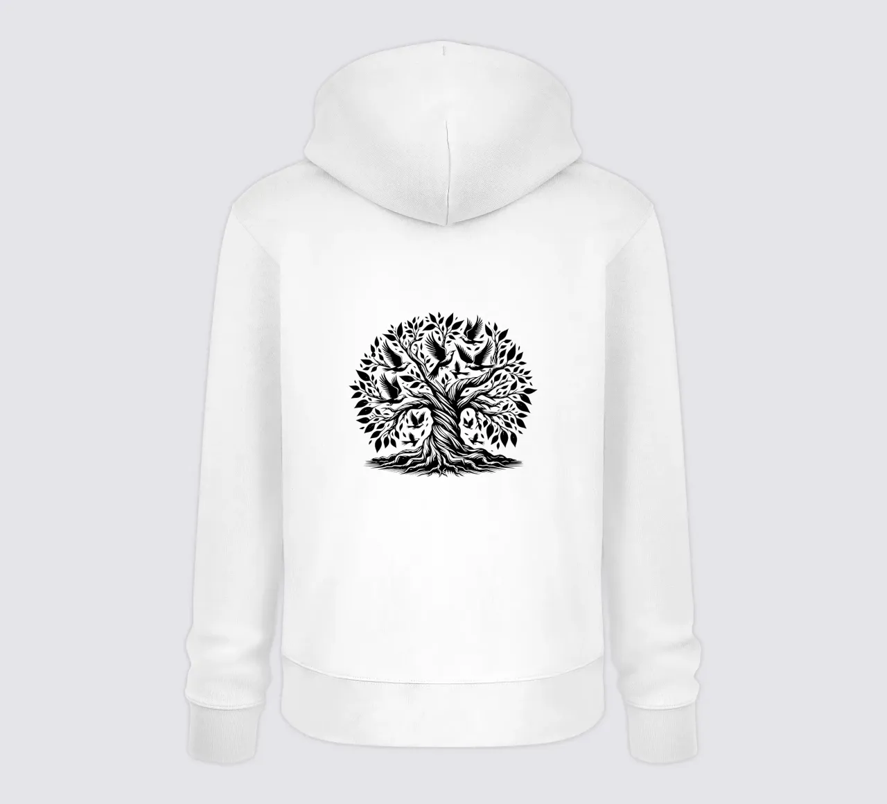 Albero della vita in bianco e nero felpa con cappuccio da Spiritual Touch