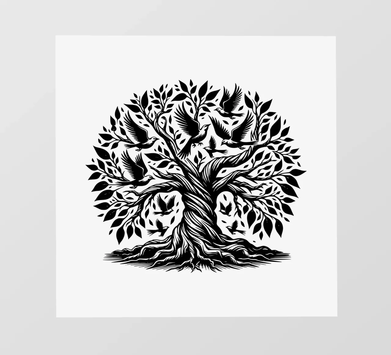 Albero della vita in bianco e nero pellicola backlit da Spiritual Touch