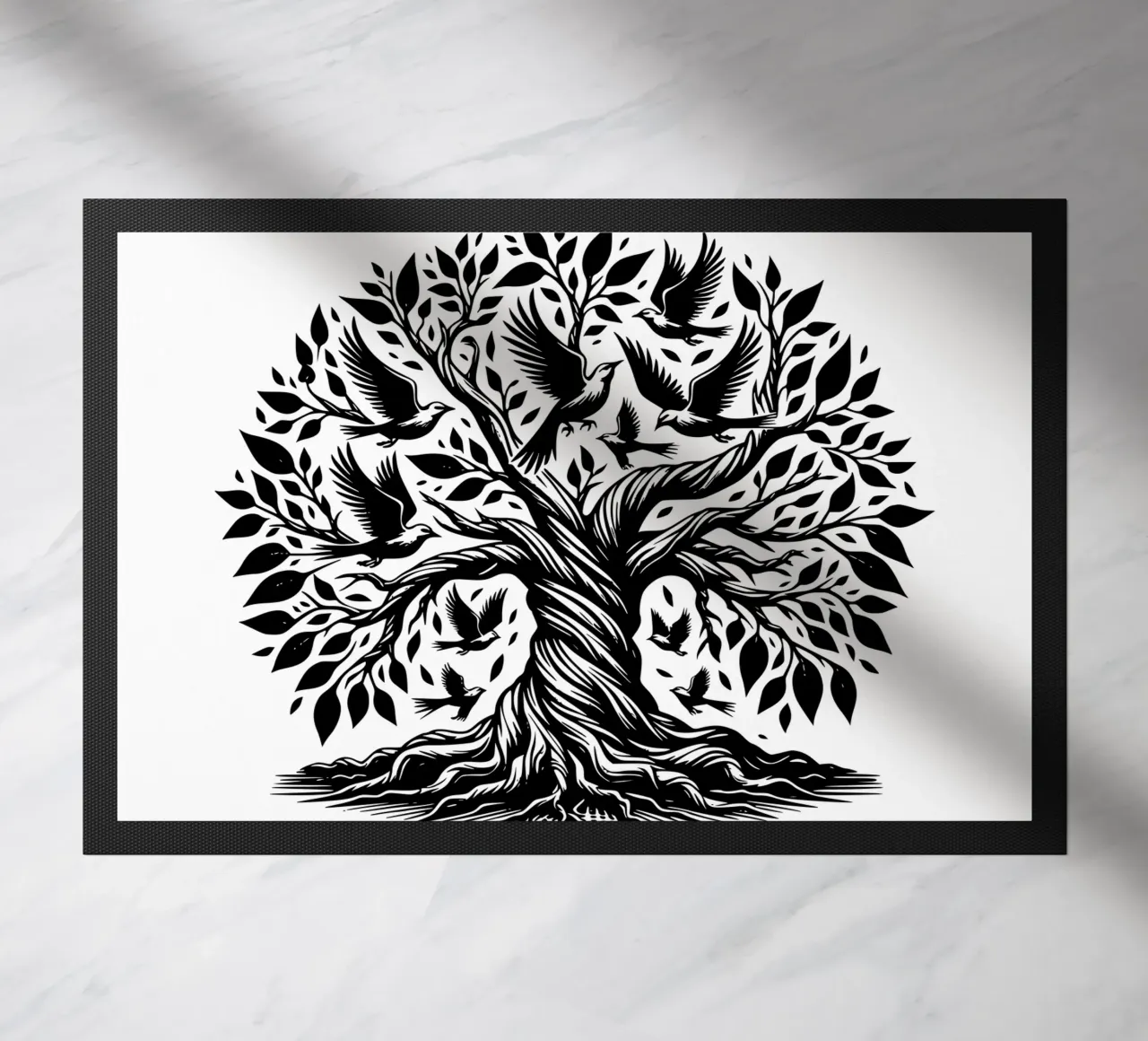 Albero della vita in bianco e nero zerbino da Spiritual Touch