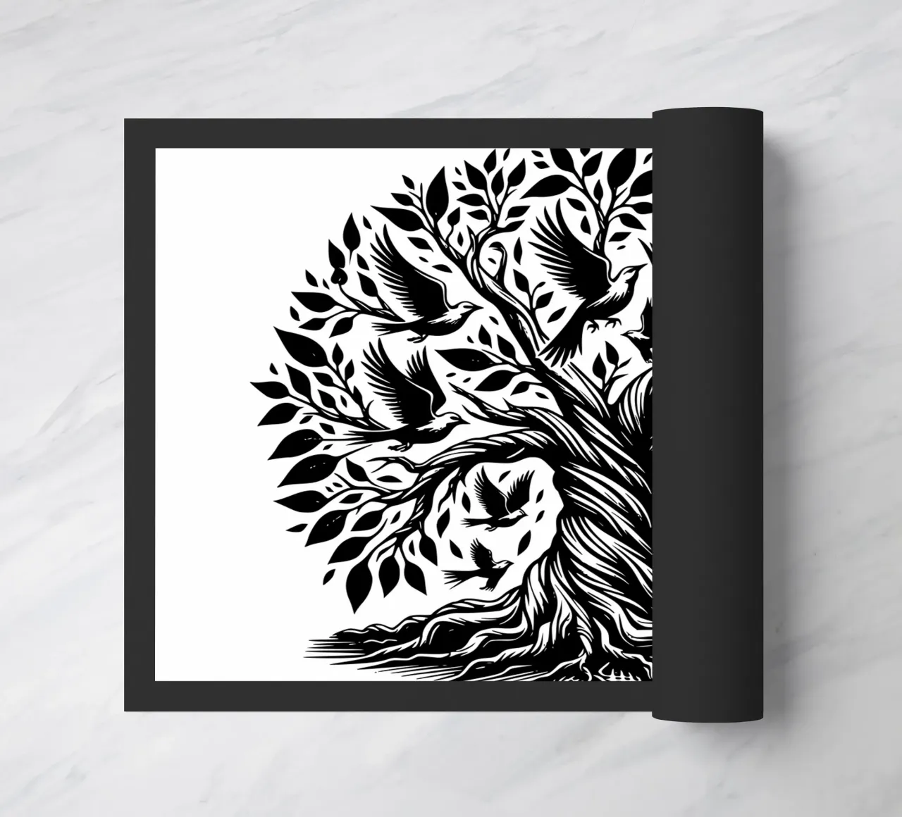 Albero della vita in bianco e nero zerbino da Spiritual Touch