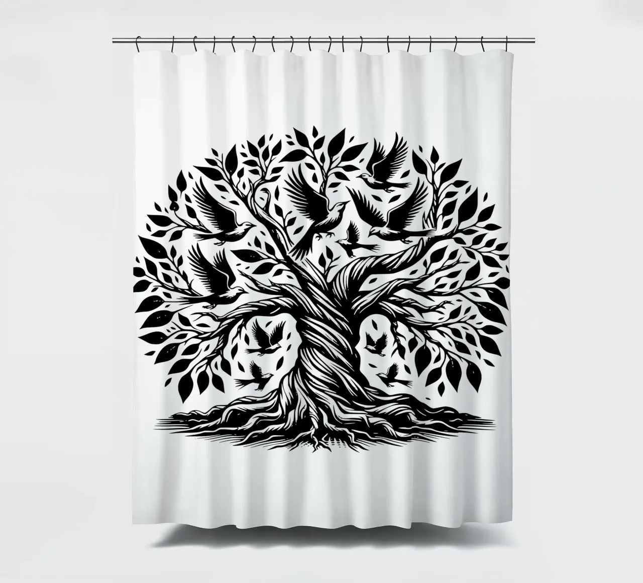 Albero della vita in bianco e nero tenda da doccia da Spiritual Touch