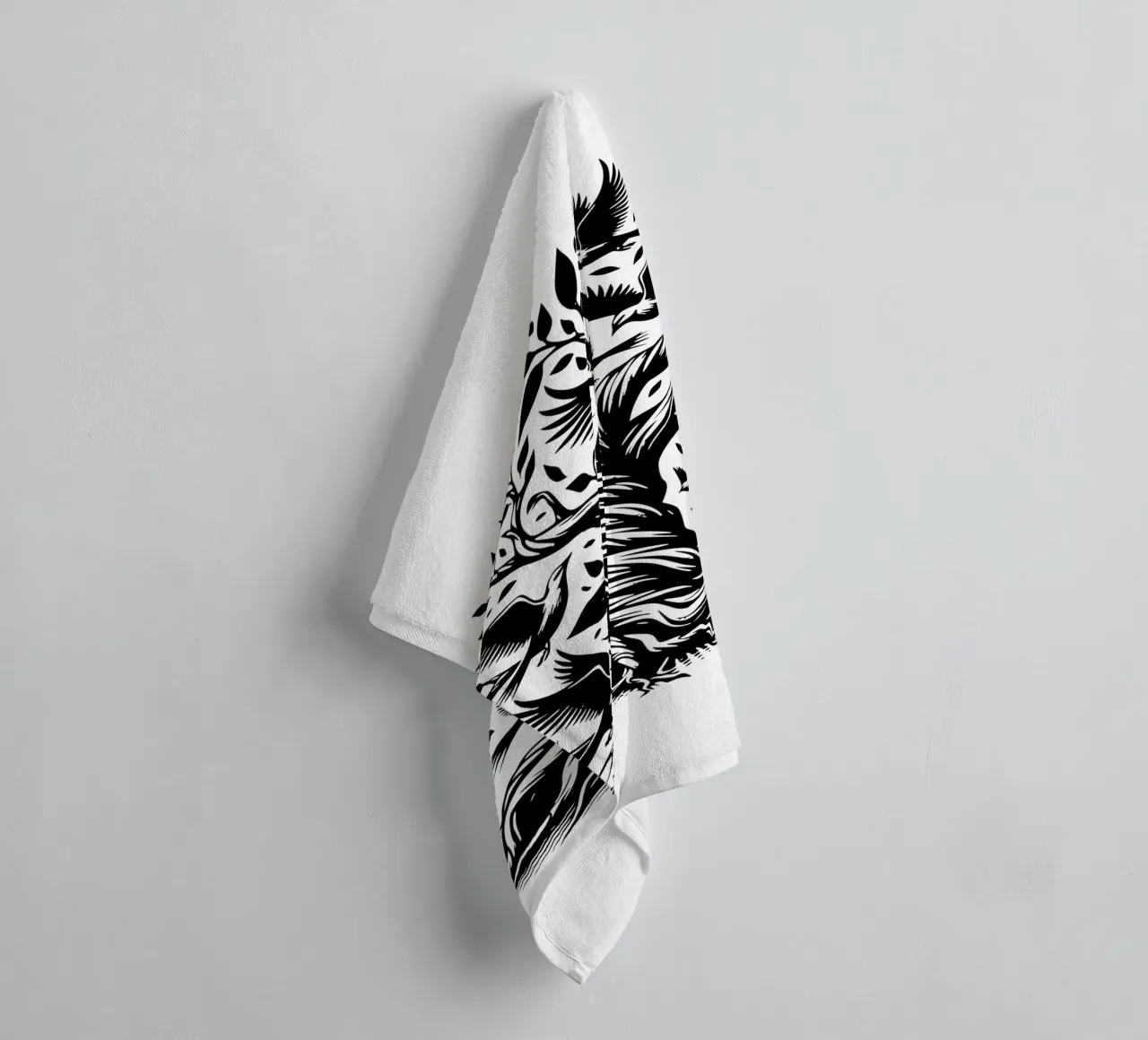 Albero della vita in bianco e nero asciugamano da bagno da Spiritual Touch