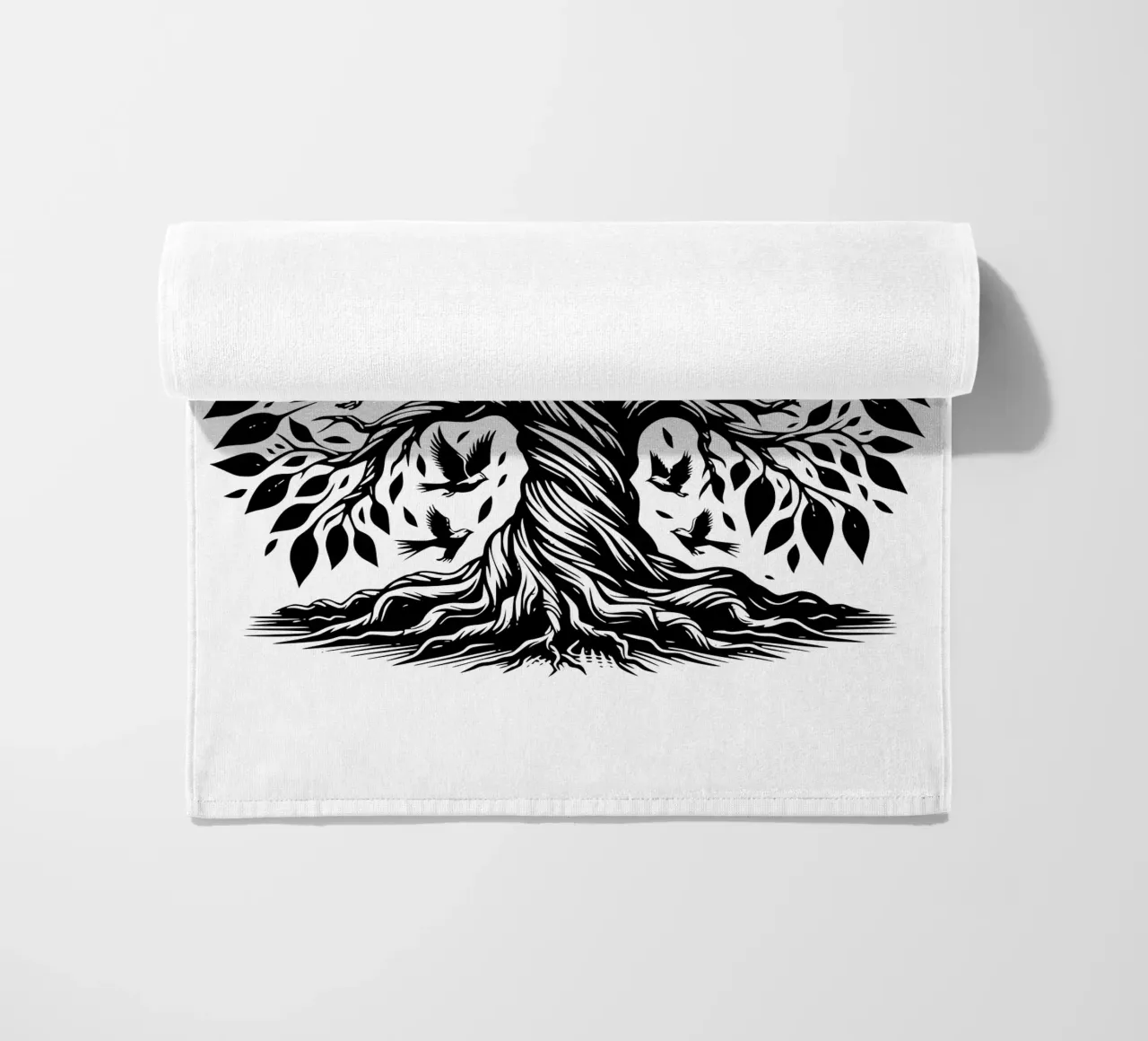 Albero della vita in bianco e nero telo mare da Spiritual Touch