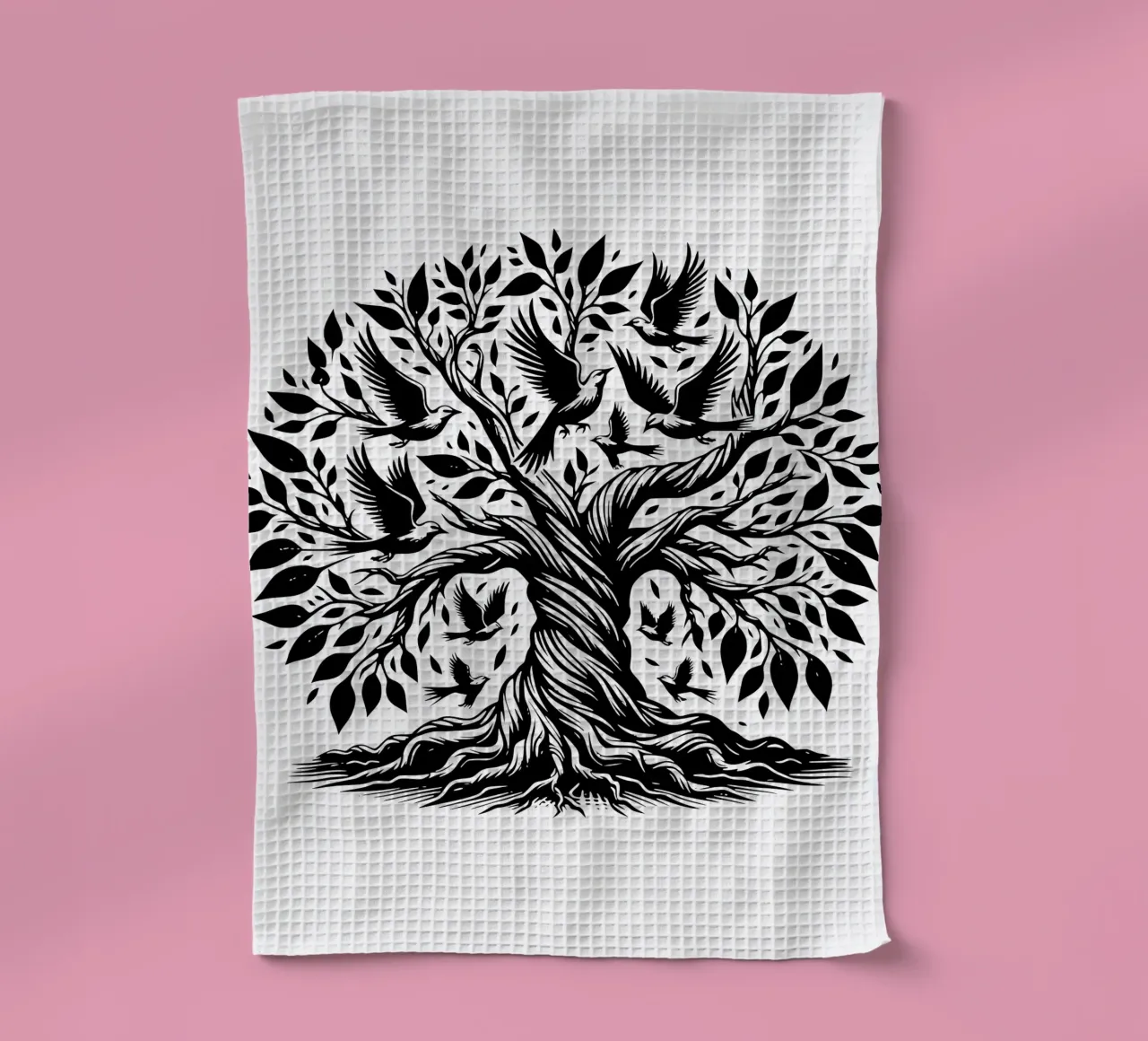 Albero della vita in bianco e nero canovaccio da cucina da Spiritual Touch
