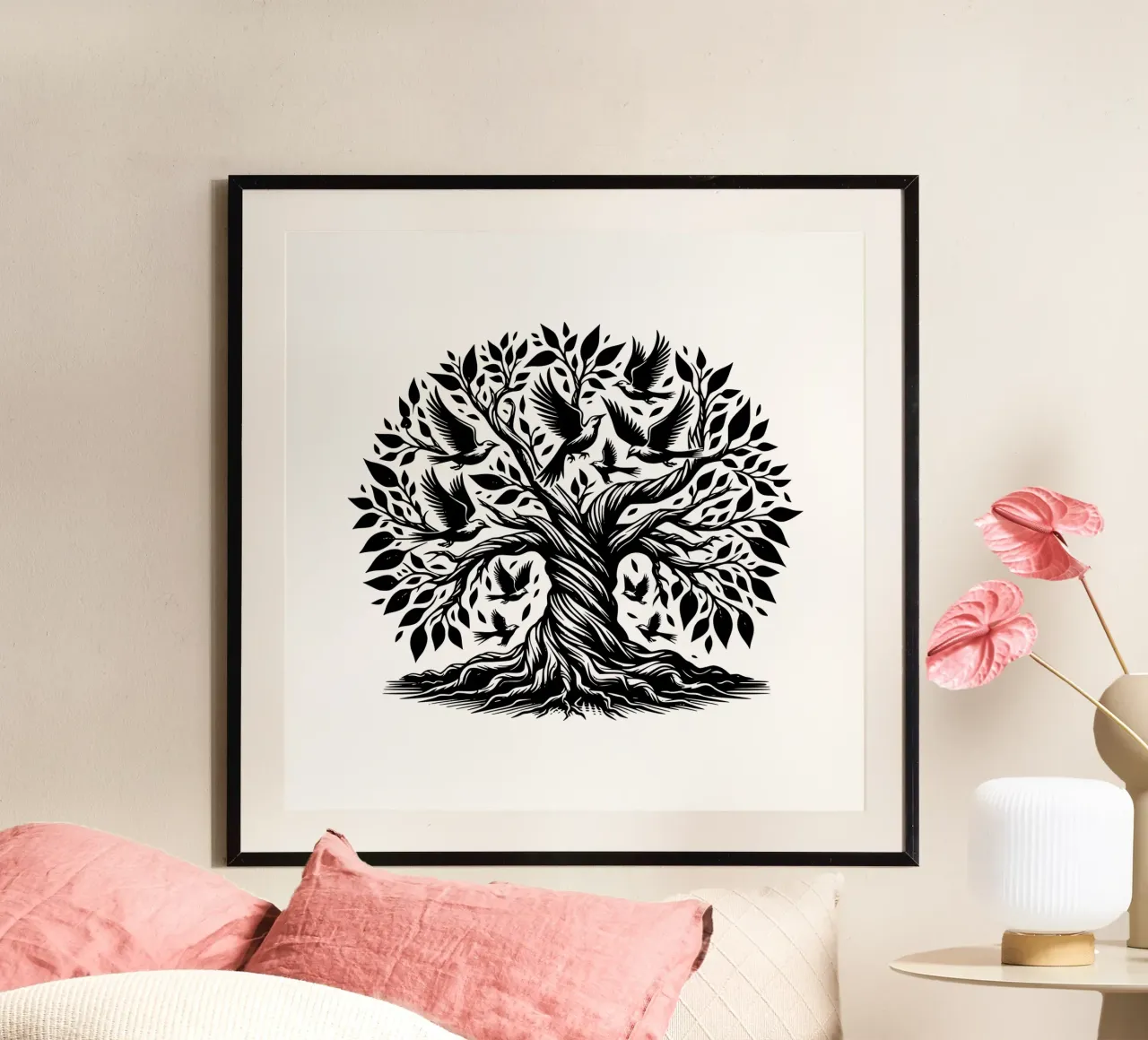 Albero della vita in bianco e nero carta hahnemühle da Spiritual Touch