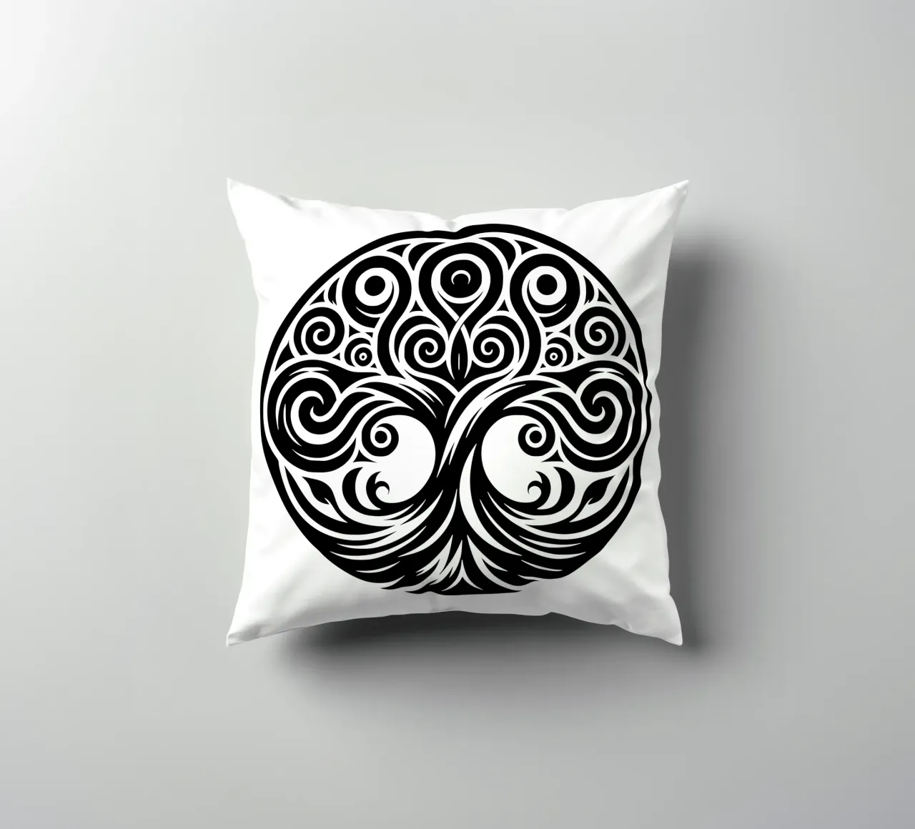 Albero della vita in bianco e nero cuscino da Spiritual Touch