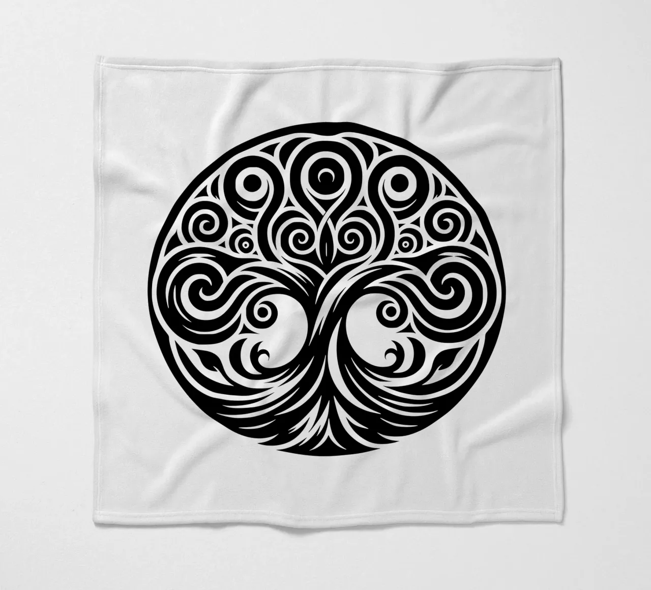 Albero della vita in bianco e nero coperta in pile da Spiritual Touch