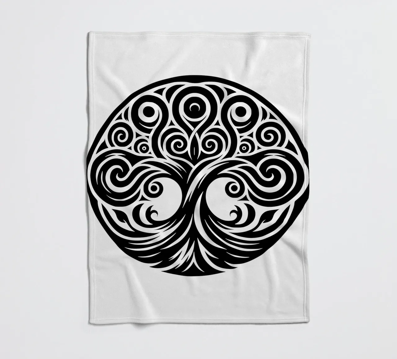 Albero della vita in bianco e nero coperta in pile da Spiritual Touch