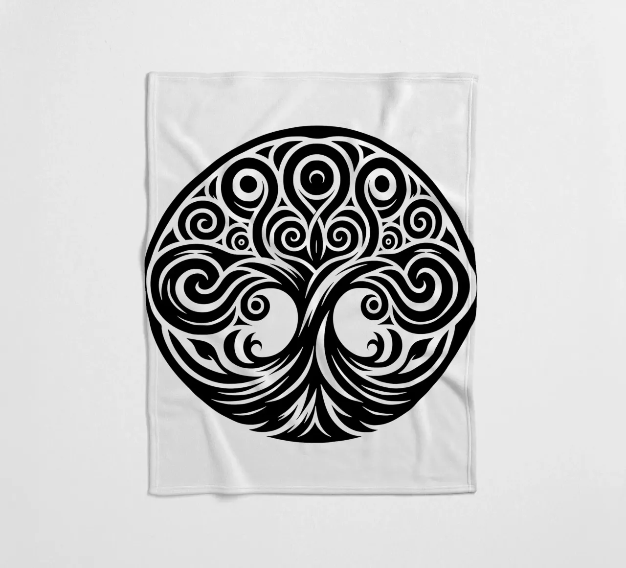 Albero della vita in bianco e nero coperta in pile da Spiritual Touch
