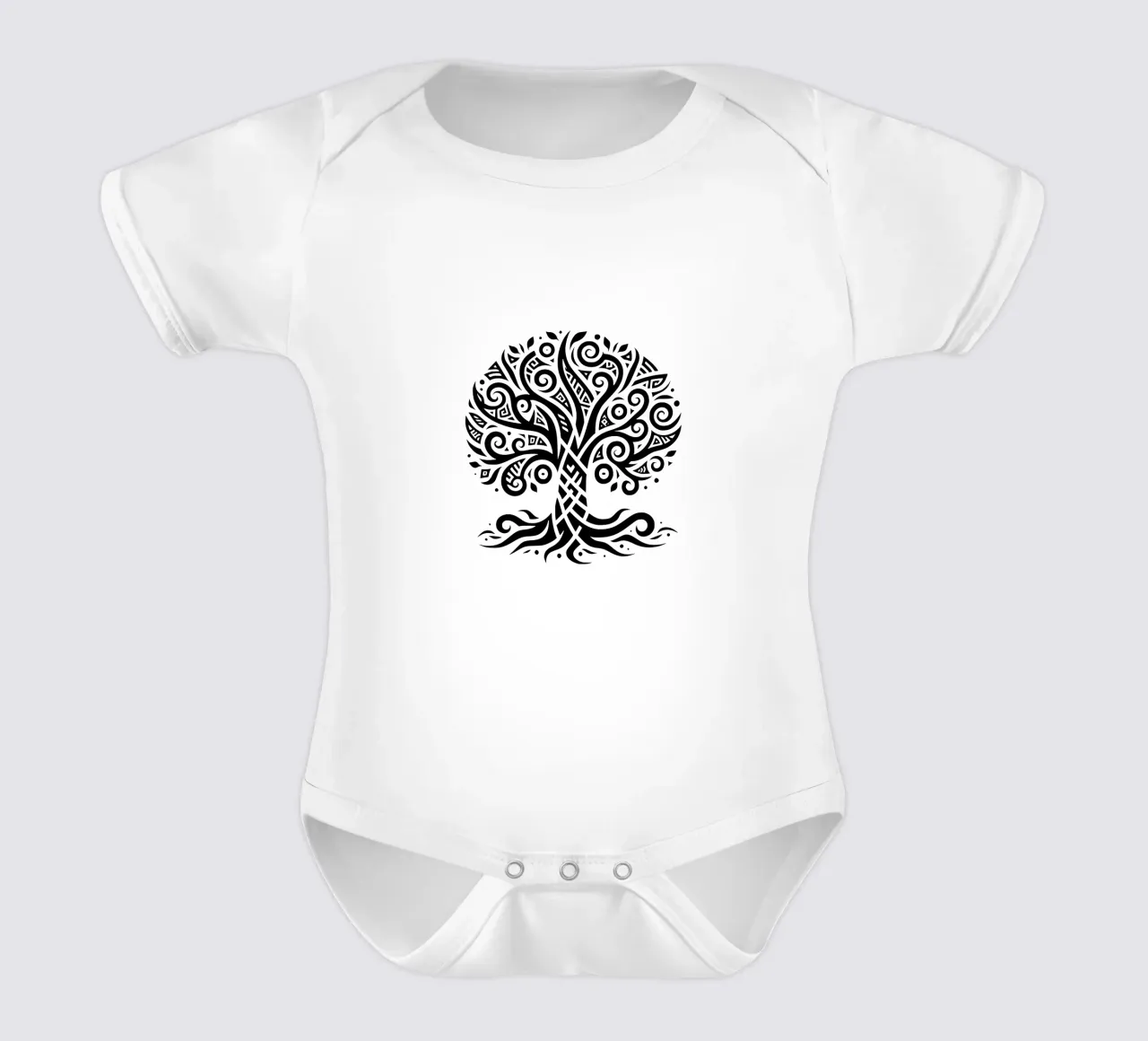 Albero della vita in bianco e nero body neonato maniche corte da Spiritual Touch