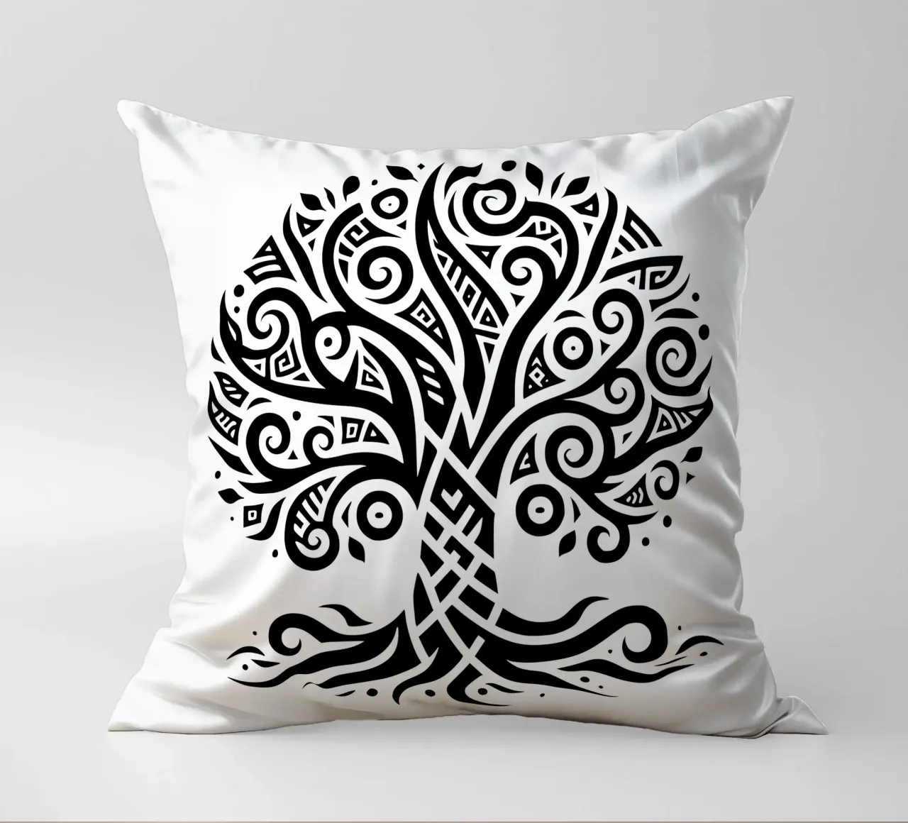 Albero della vita in bianco e nero cuscino da Spiritual Touch