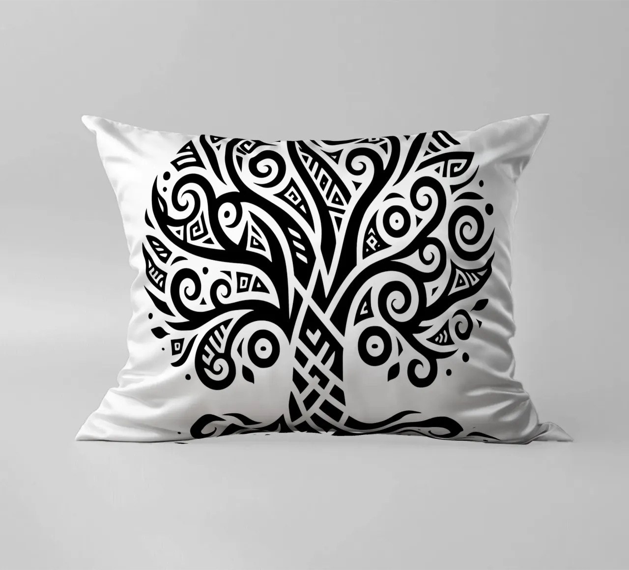 Albero della vita in bianco e nero cuscino da Spiritual Touch