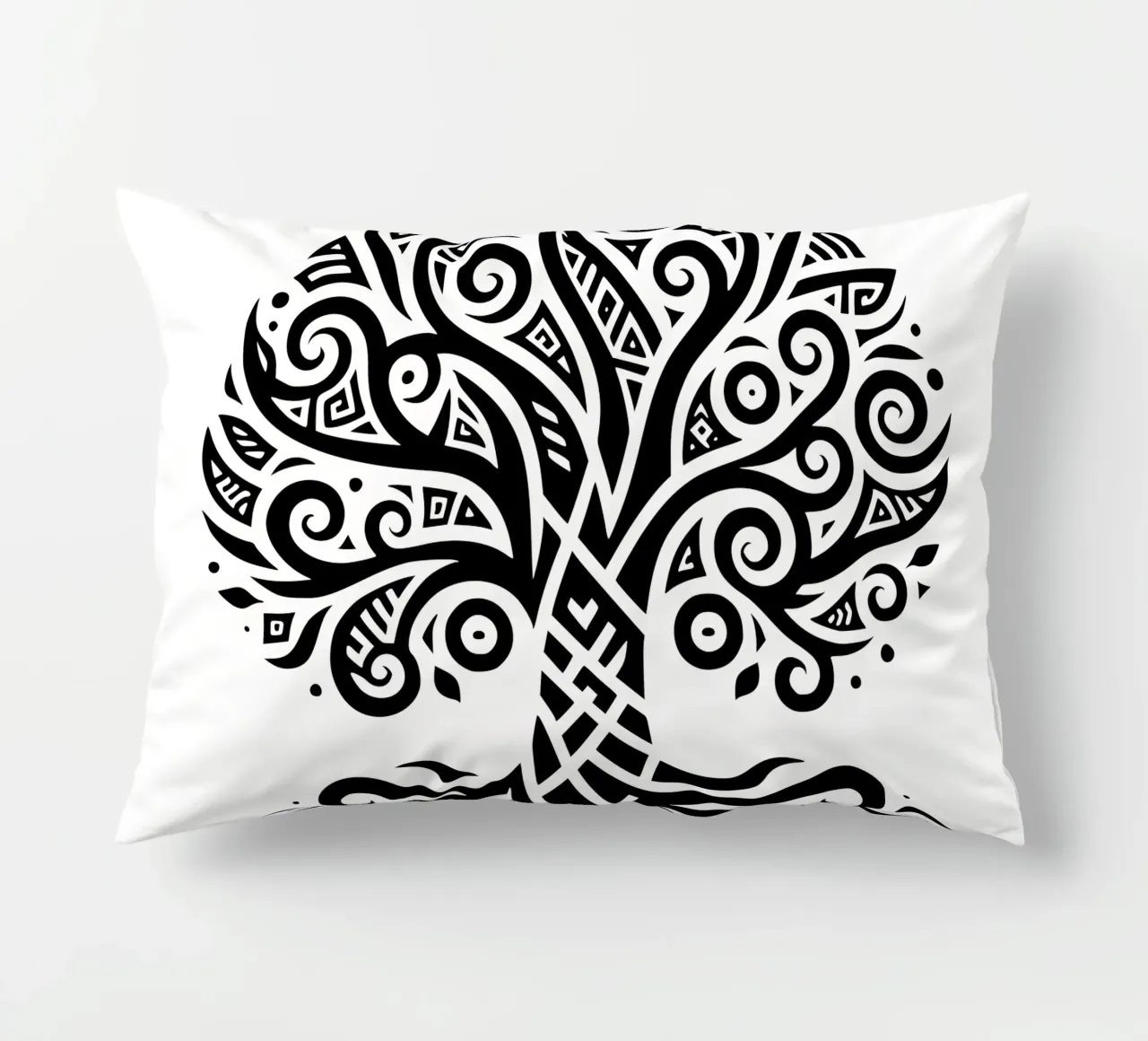 Albero della vita in bianco e nero cuscino da Spiritual Touch