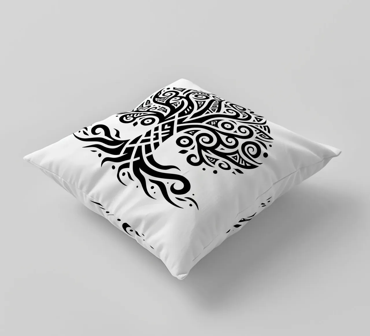 Albero della vita in bianco e nero cuscino da Spiritual Touch