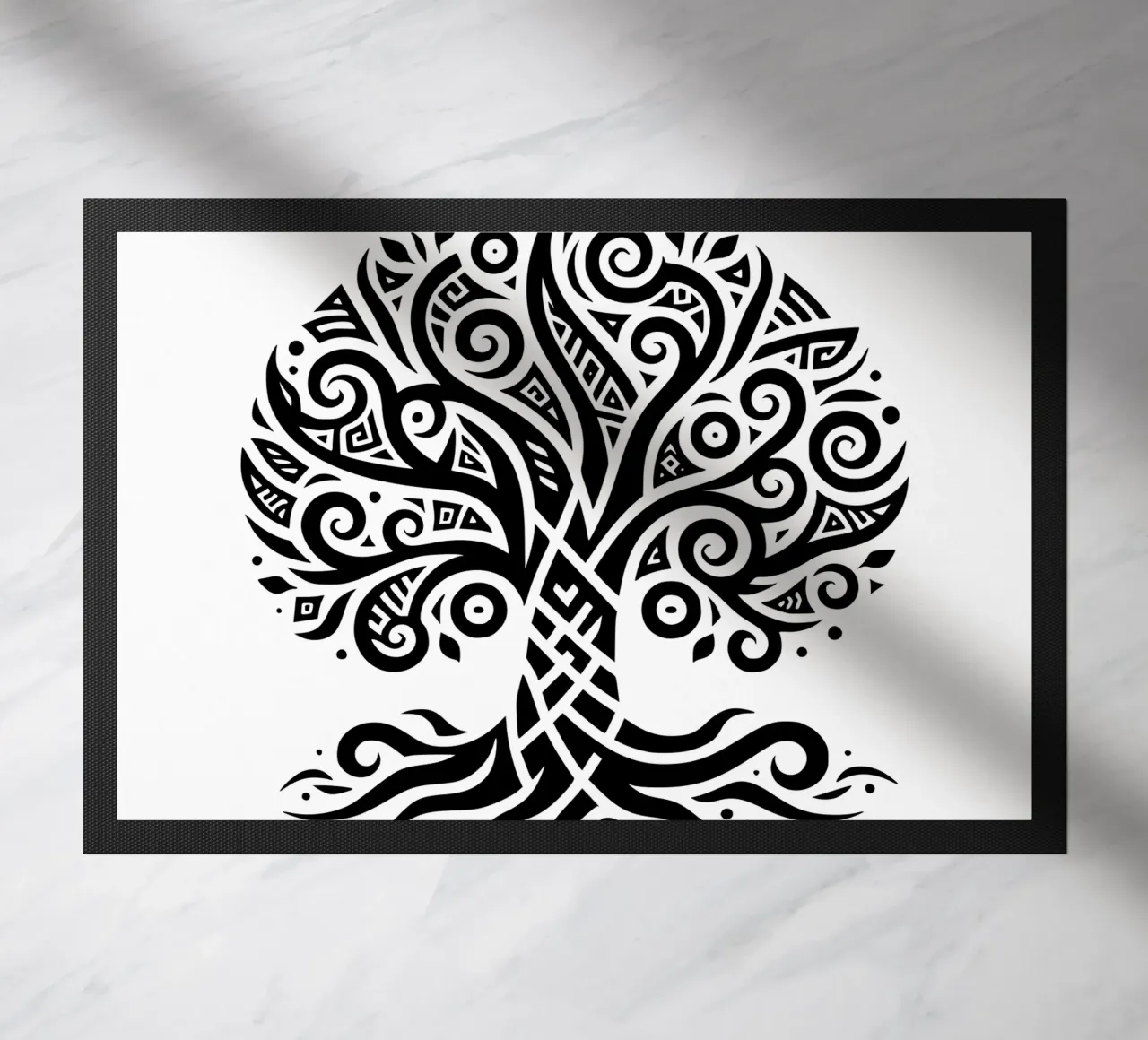 Albero della vita in bianco e nero zerbino da Spiritual Touch