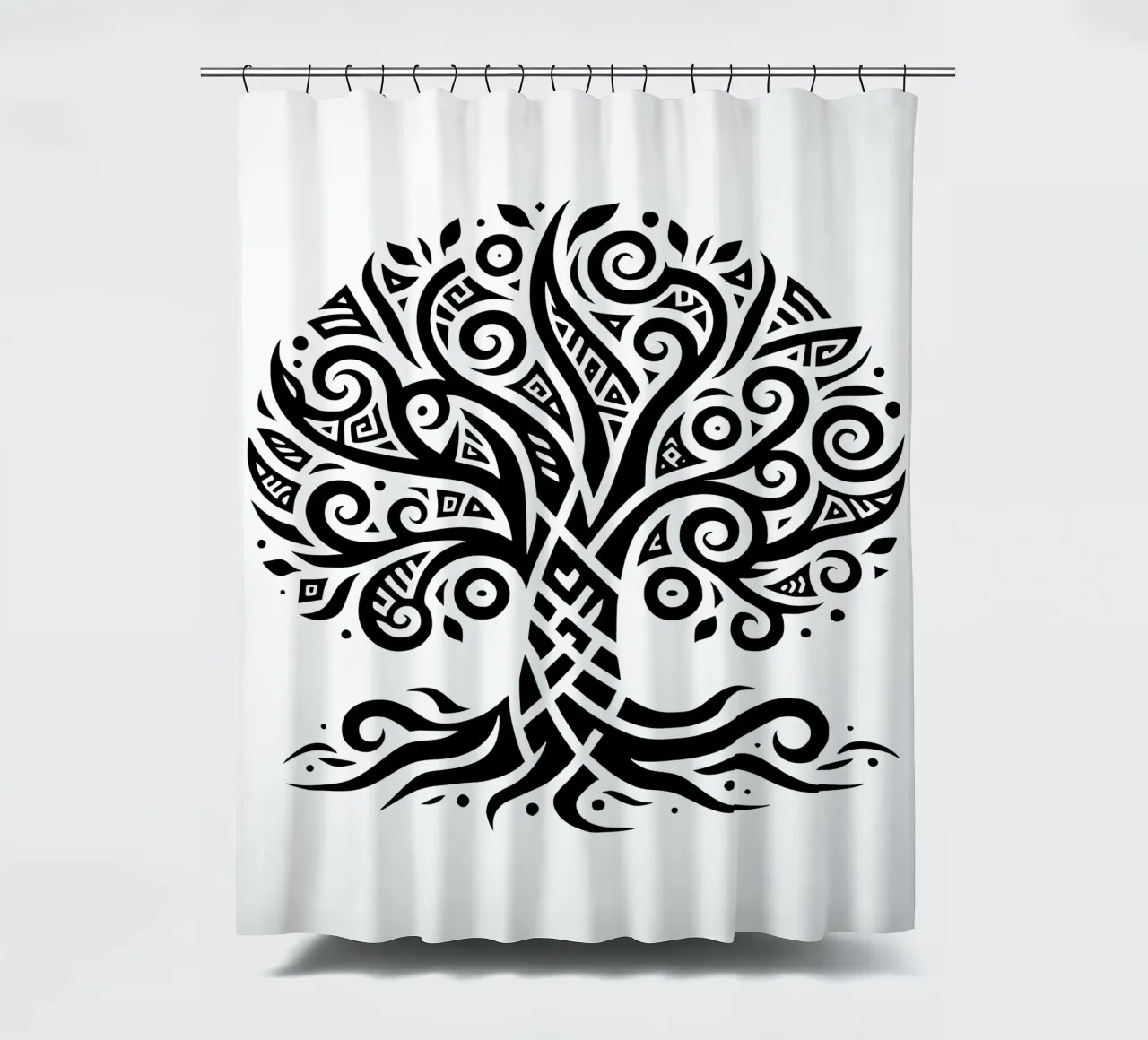 Albero della vita in bianco e nero tenda da doccia da Spiritual Touch