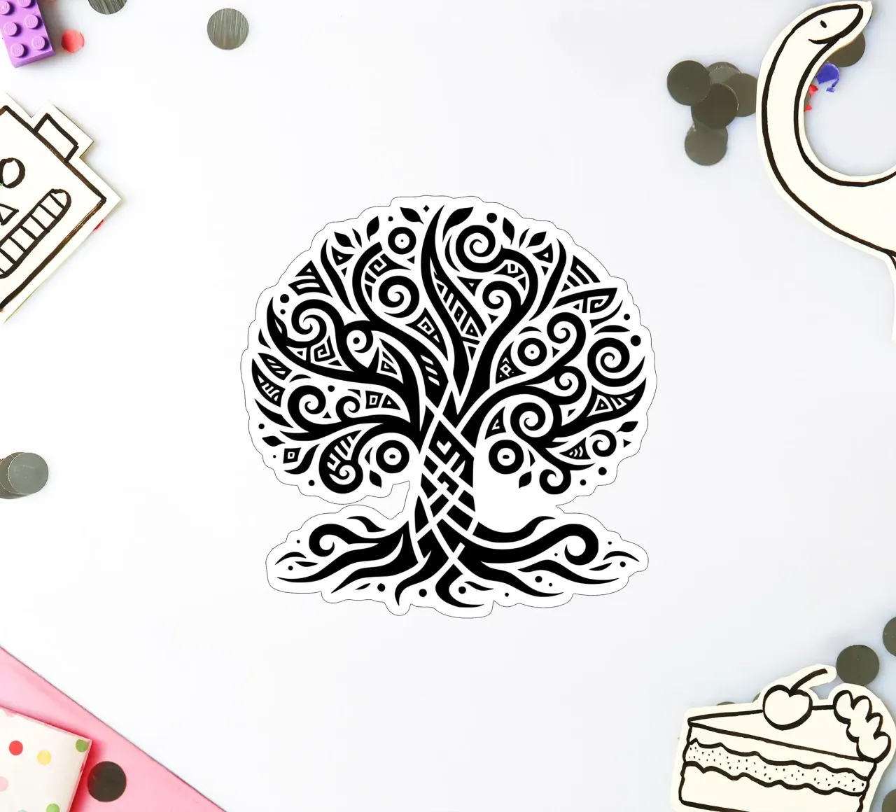 Albero della vita in bianco e nero adesivo da Spiritual Touch