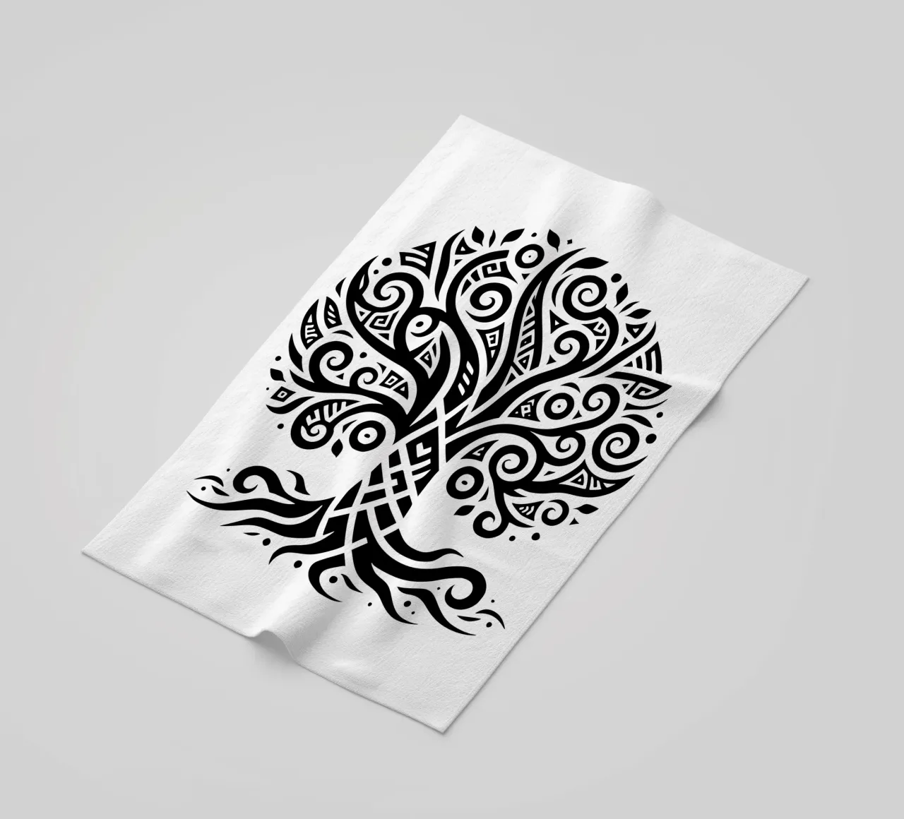 Albero della vita in bianco e nero telo mare da Spiritual Touch