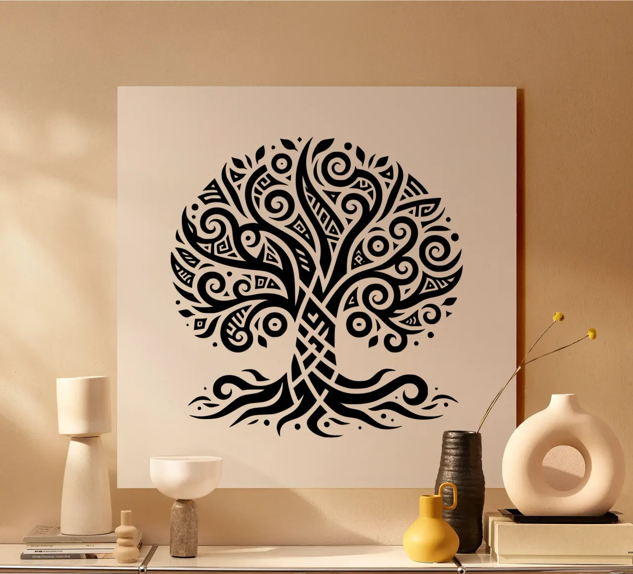 Albero della vita in bianco e nero plexiglass da Spiritual Touch