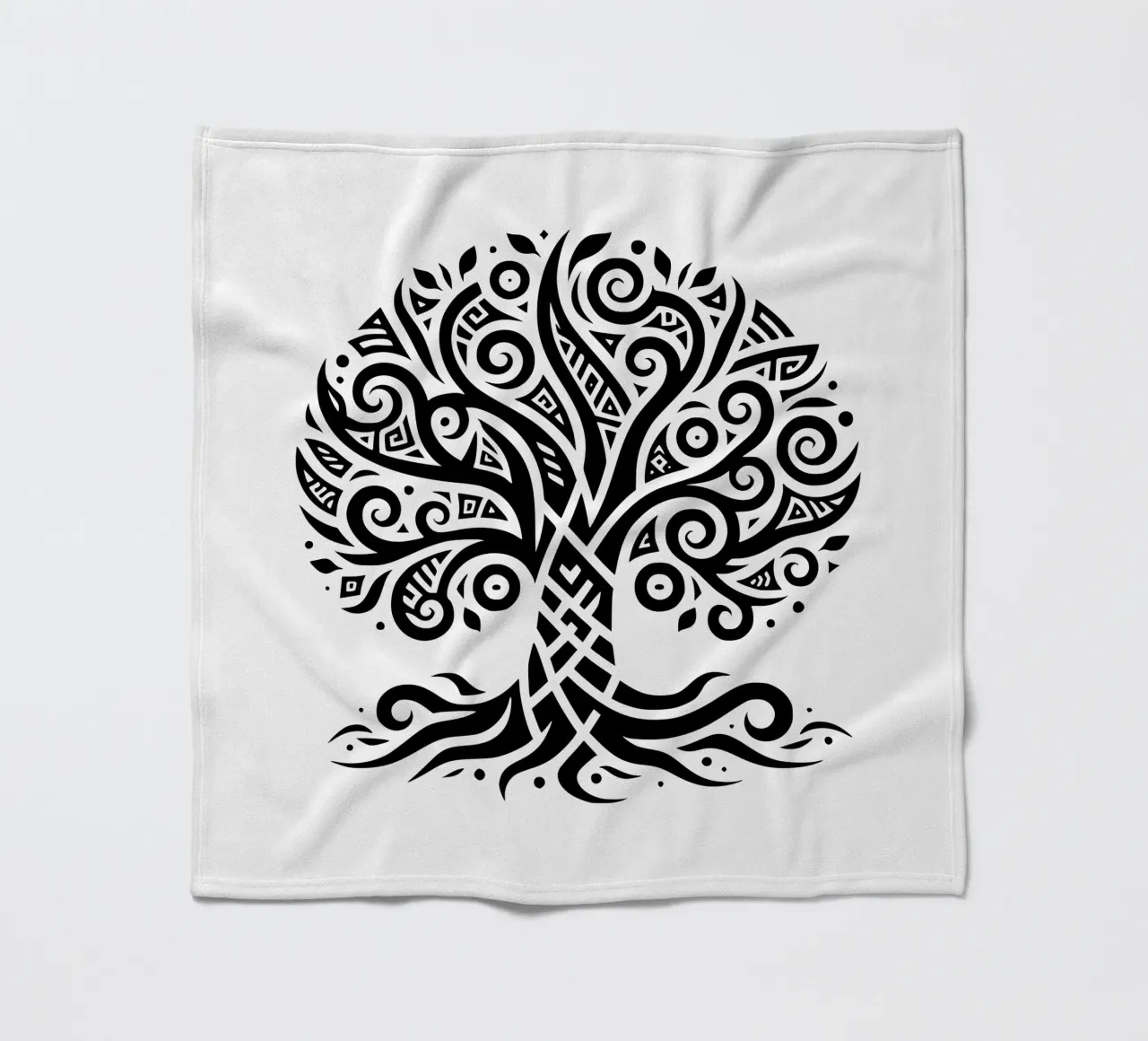 Albero della vita in bianco e nero coperta in pile da Spiritual Touch